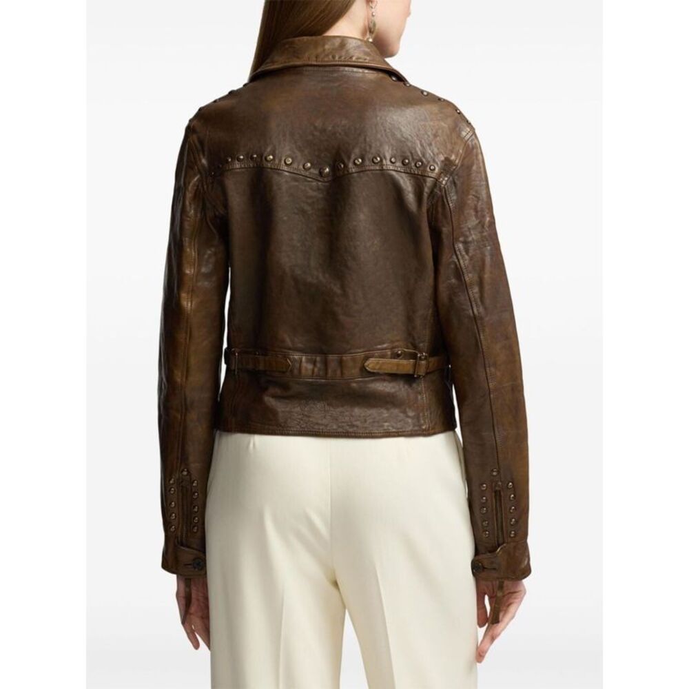 Ralph Lauren Women `Andrea` Leather Jacket - Picture 3 of 6
